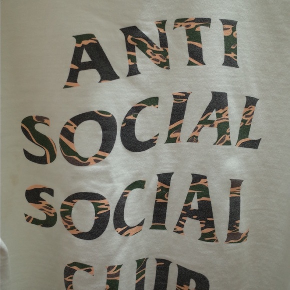 Anti Social Social Club White Hoodie ASSC woodland camo logo Woody - Picture 6 of 9